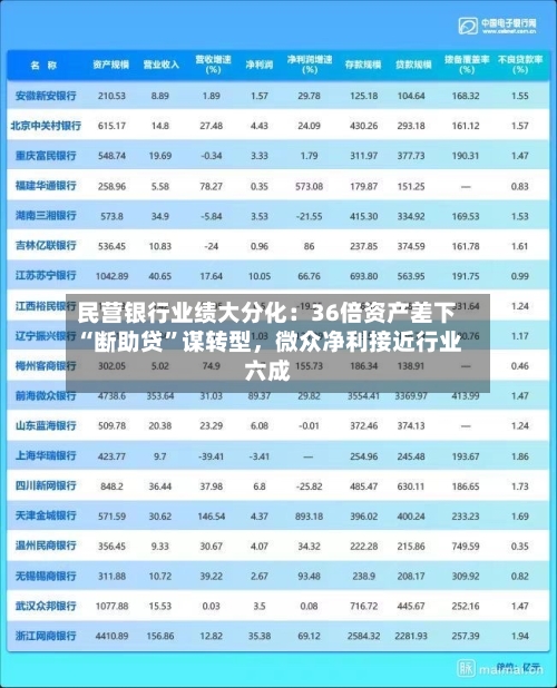 民营银行业绩大分化：36倍资产差下“断助贷	”谋转型，微众净利接近行业六成-第2张图片